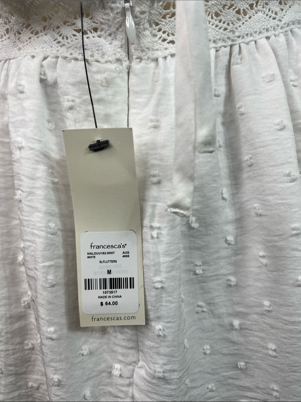 Francesca's Collections Addie Lace Hem Embroidered Mini Dress Size M - Picture 8 of 12